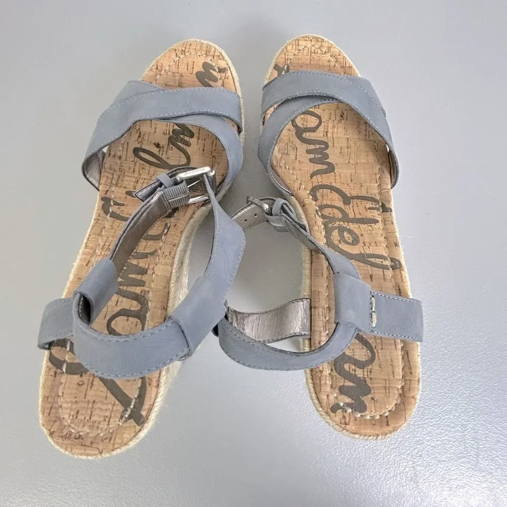 Sam EdelmanWomen's Gray strapped wedges size 10M